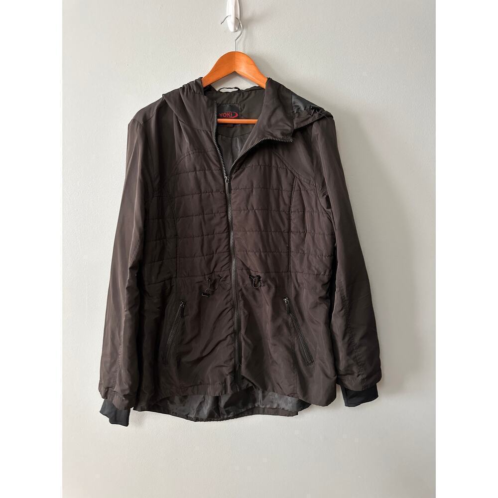 Adult Size XL Yoki Lightweight Jacket With Hood Black Zip Up
